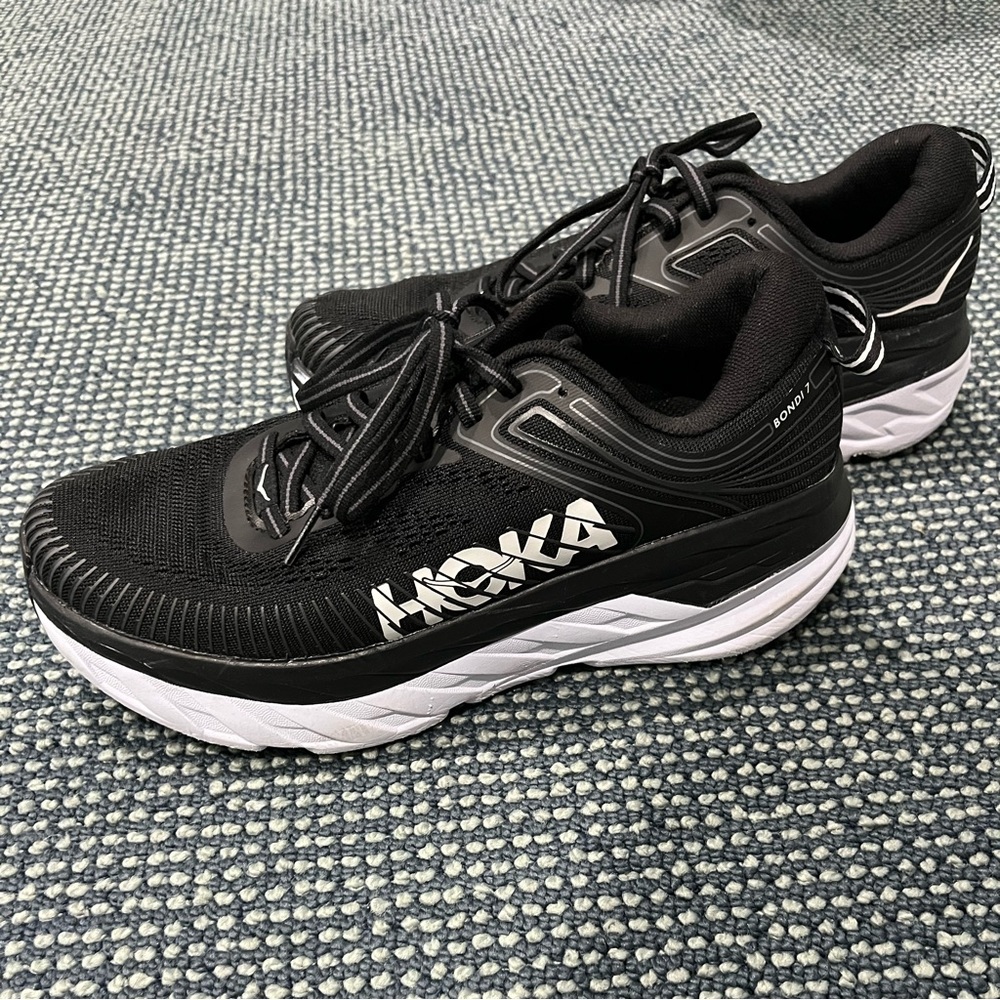 HOKA ONE ONE black and white sneakers